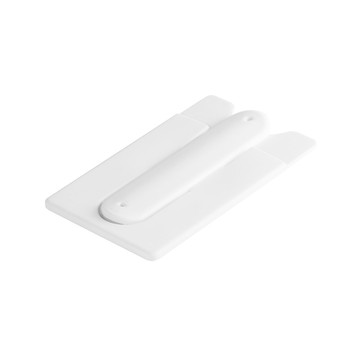 CARVER. Porta tessere con supporto per cellulare in silicone - 106 - Bianco