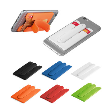 CARVER. Porta tessere con supporto per cellulare in silicone