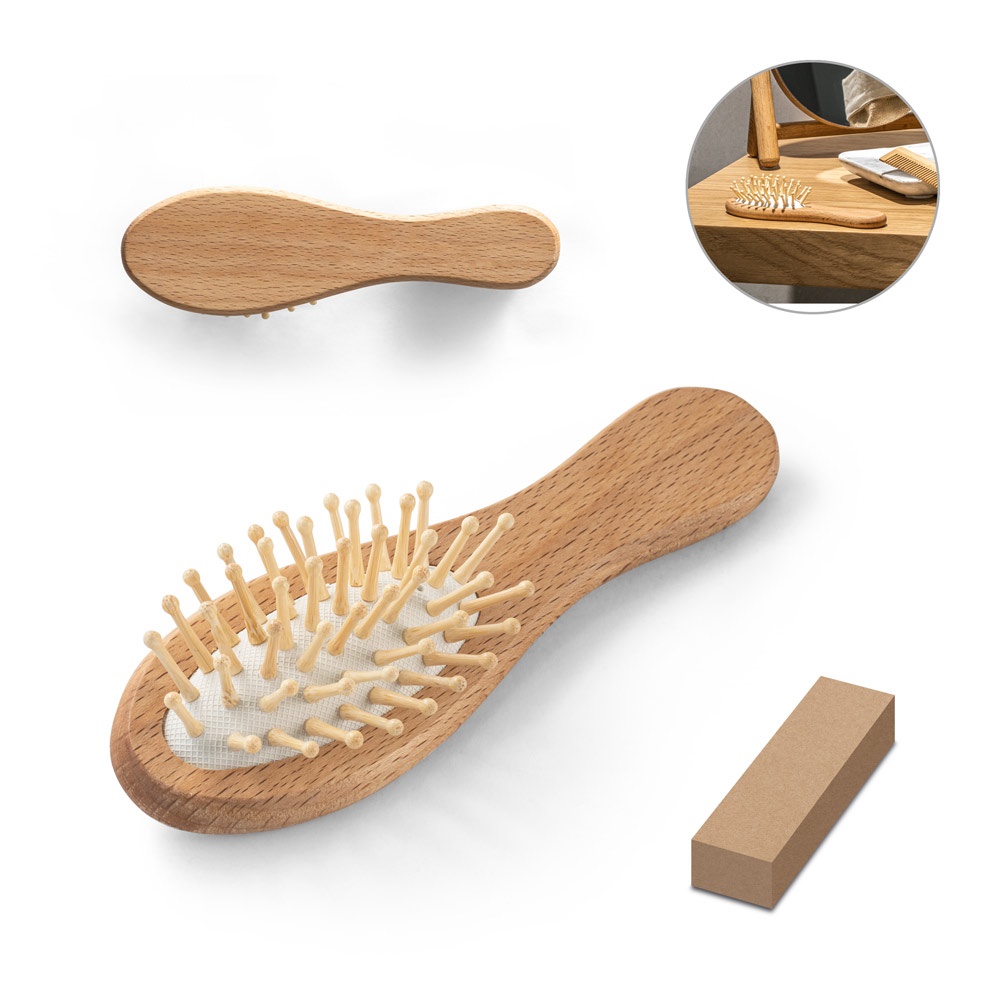 DERN. Spazzola per capelli in legno con denti in bambù