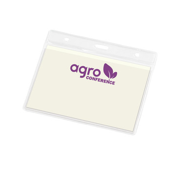 FORSYTH. Porta badge identificativo orizzontale in PVC - 110 - Trasparente