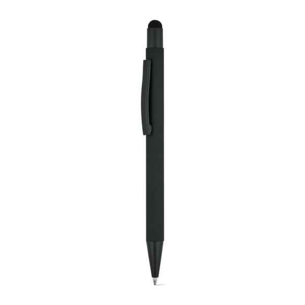CLINT TOUCH. Penna a sfera dal design moderno, realizzata in alluminio riciclato (100% rAL) con finitura gommata - 103 - Nero
