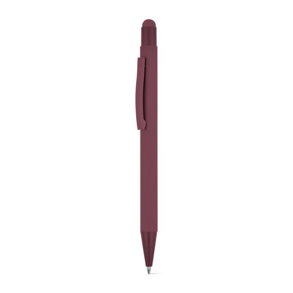 CLINT TOUCH. Penna a sfera dal design moderno, realizzata in alluminio riciclato (100% rAL) con finitura gommata - 115 - Bordeaux