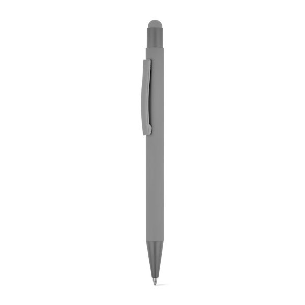 CLINT TOUCH. Penna a sfera dal design moderno, realizzata in alluminio riciclato (100% rAL) con finitura gommata - 113 - Grigio