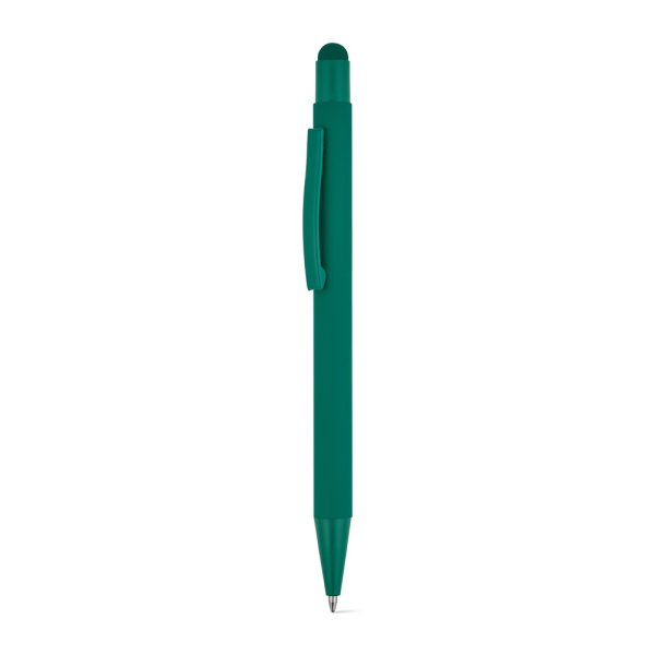 CLINT TOUCH. Penna a sfera dal design moderno, realizzata in alluminio riciclato (100% rAL) con finitura gommata - 129 - Verde scuro