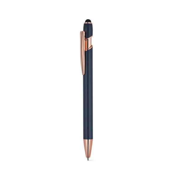 NEIL ROSE. Penna a sfera realizzata in alluminio riciclato (100% rAL), con finitura opaca e inchiostro blu - 104 - Blu