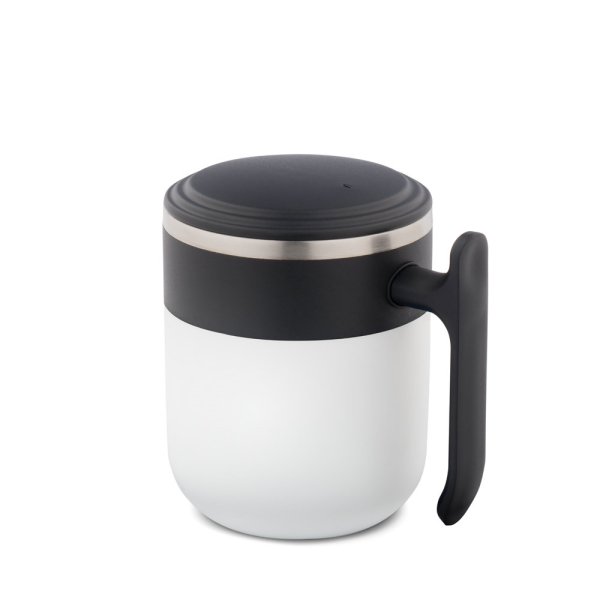 MALDINI. Tazza da viaggio con parete interna in acciaio inox e finitura opaca, 400 mL - 106 - Bianco