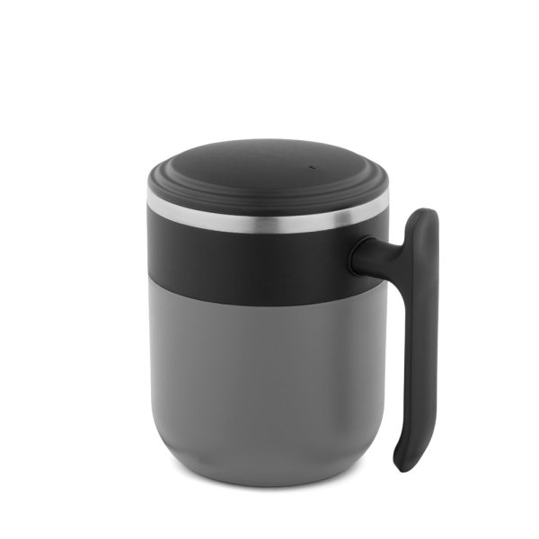 MALDINI. Tazza da viaggio con parete interna in acciaio inox e finitura opaca, 400 mL - 113 - Grigio