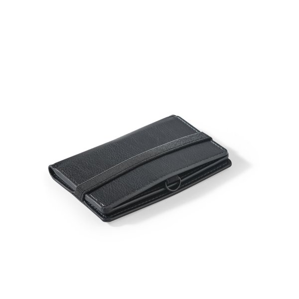 GLENN. Porta tessere in PU con chiusura elastica - 103 - Nero