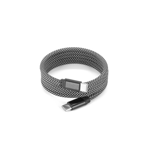 NADELLA. Cavo da USB-C a USB-C (60 W), con cordone intrecciato in poliestere e sistema magnetico per un avvolgimento agevole - 103 - Nero