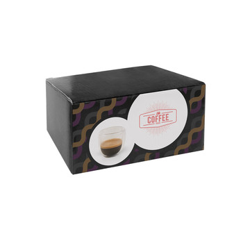 EXPRESSO. Set da caffè in vetro borosilicato con 2 tazze - 110 - Trasparente