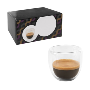 EXPRESSO. Set da caffè in vetro borosilicato con 2 tazze - EXPRESSO. Set da caffè in vetro borosilicato con 2 tazze