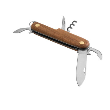 BELPIANO. Coltello tascabile multifunzione in acciaio inox e legno - 160 - Naturale