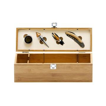 SYRAH. Set da vino in bambù, zinco e acciaio inox - 160 - Naturale