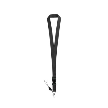 ANQUETIL. Lanyard in poliestere con moschettone in metallo - 103 - Nero