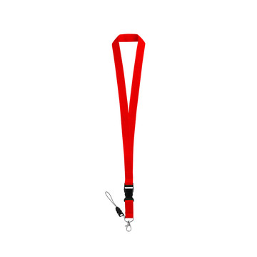 ANQUETIL. Lanyard in poliestere con moschettone in metallo - 105 - Rosso