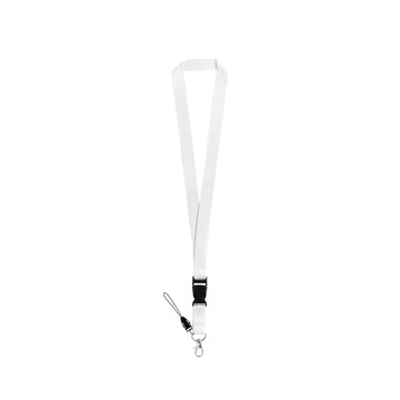 ANQUETIL. Lanyard in poliestere con moschettone in metallo - 106 - Bianco