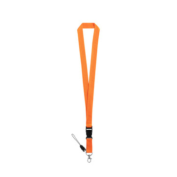 ANQUETIL. Lanyard in poliestere con moschettone in metallo - 128 - Arancione