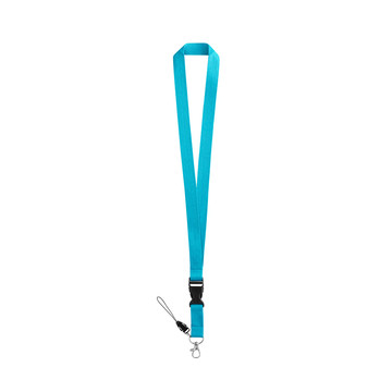 ANQUETIL. Lanyard in poliestere con moschettone in metallo - 124 - Azzurro