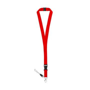 MURRAY. Lanyard in poliestere con moschettone in metallo - 105 - Rosso