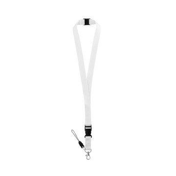MURRAY. Lanyard in poliestere con moschettone in metallo - 106 - Bianco