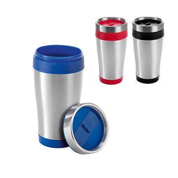 BATUM. Bicchiere da viaggio in acciaio inox e PP 420 mL - BATUM. Bicchiere da viaggio in acciaio inox e PP 420 mL