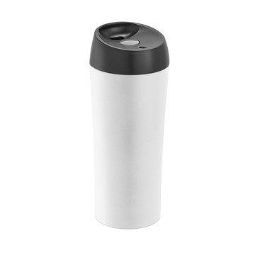 MONARDA. Bicchiere da viaggio in acciaio inox e PP 470 mL - 106 - Bianco