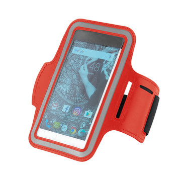 CONFOR. Fascia da braccio in PU e softshell per smartphone da 6.5 - 105 - Rosso