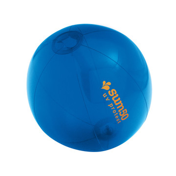PECONIC. Pallone da spiaggia gonfiabile in PVC traslucido - 104 - Blu