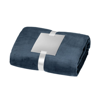 DYLEAF. Coperta in pile da (240 g/m²) con nastro e cartoncino personalizzabile - 104 - Blu