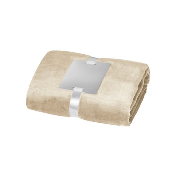 DYLEAF. Coperta in pile da (240 g/m²) con nastro e cartoncino personalizzabile - 131 - Beige