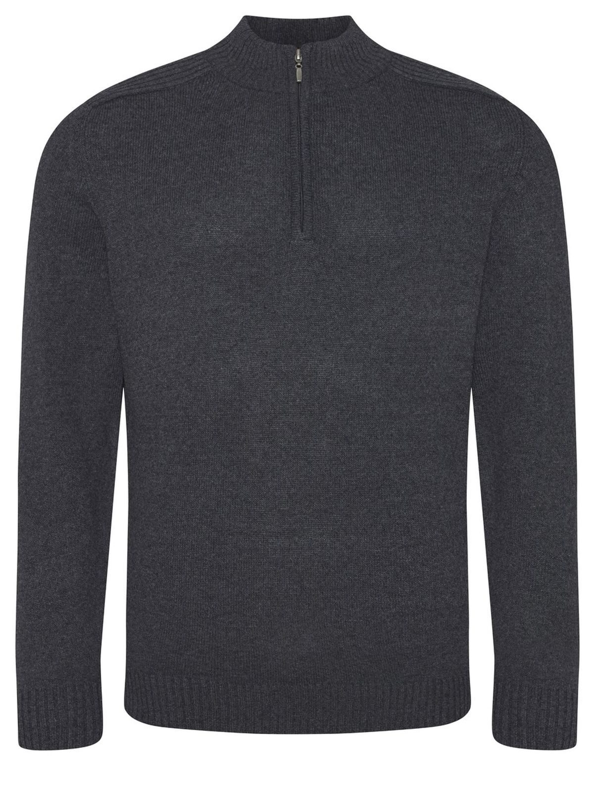 Wakhan 1/4 Zip Sustainable Sweater - Charcoal