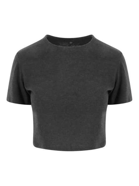 T-shirt crop triblend da donna - HBK - Heather Black