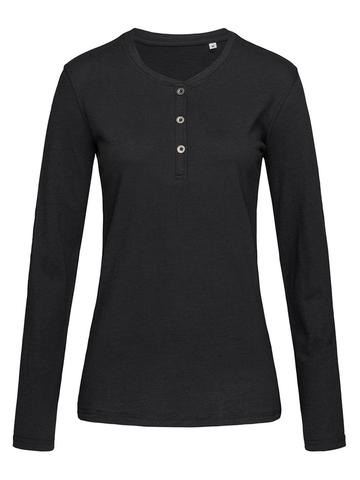 Sharon Henley Long Sleeve - BLO - Black Opal LC