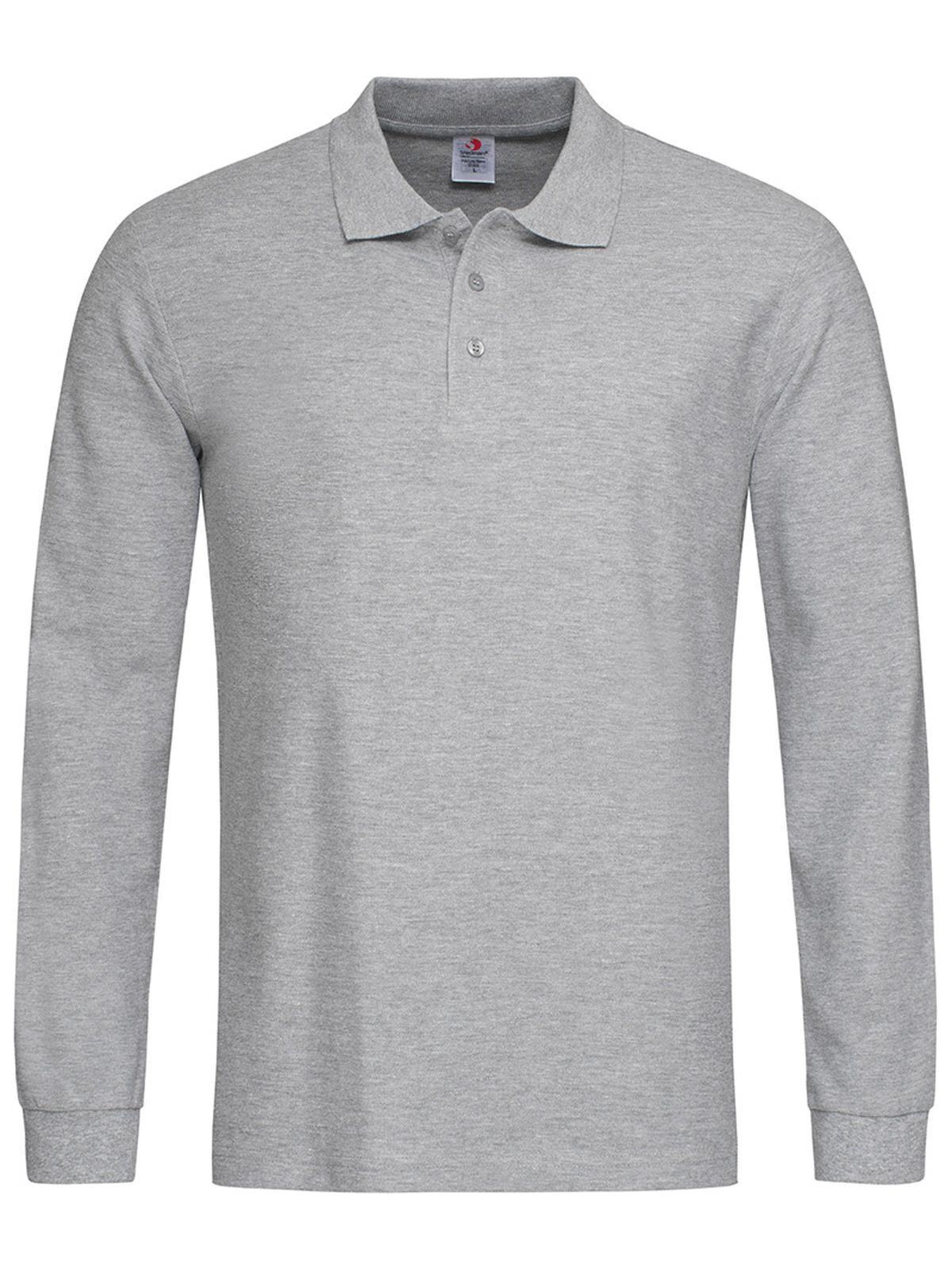Classic Polo Long Sleeve - GYH - Grey heather