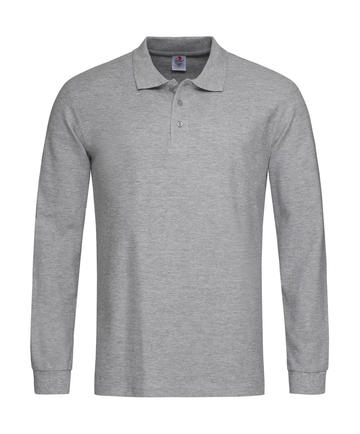 Piquet Men maniche lunghe - GYH - Grey Heather