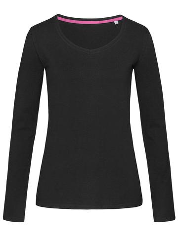 T-Shirt Claire Logn Sleeve V Neck - BLO - Black Opal LC