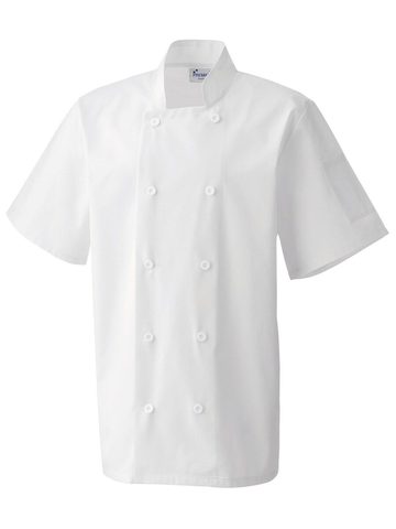 Short Sleeve Chef's Jacket - WHIT - white
