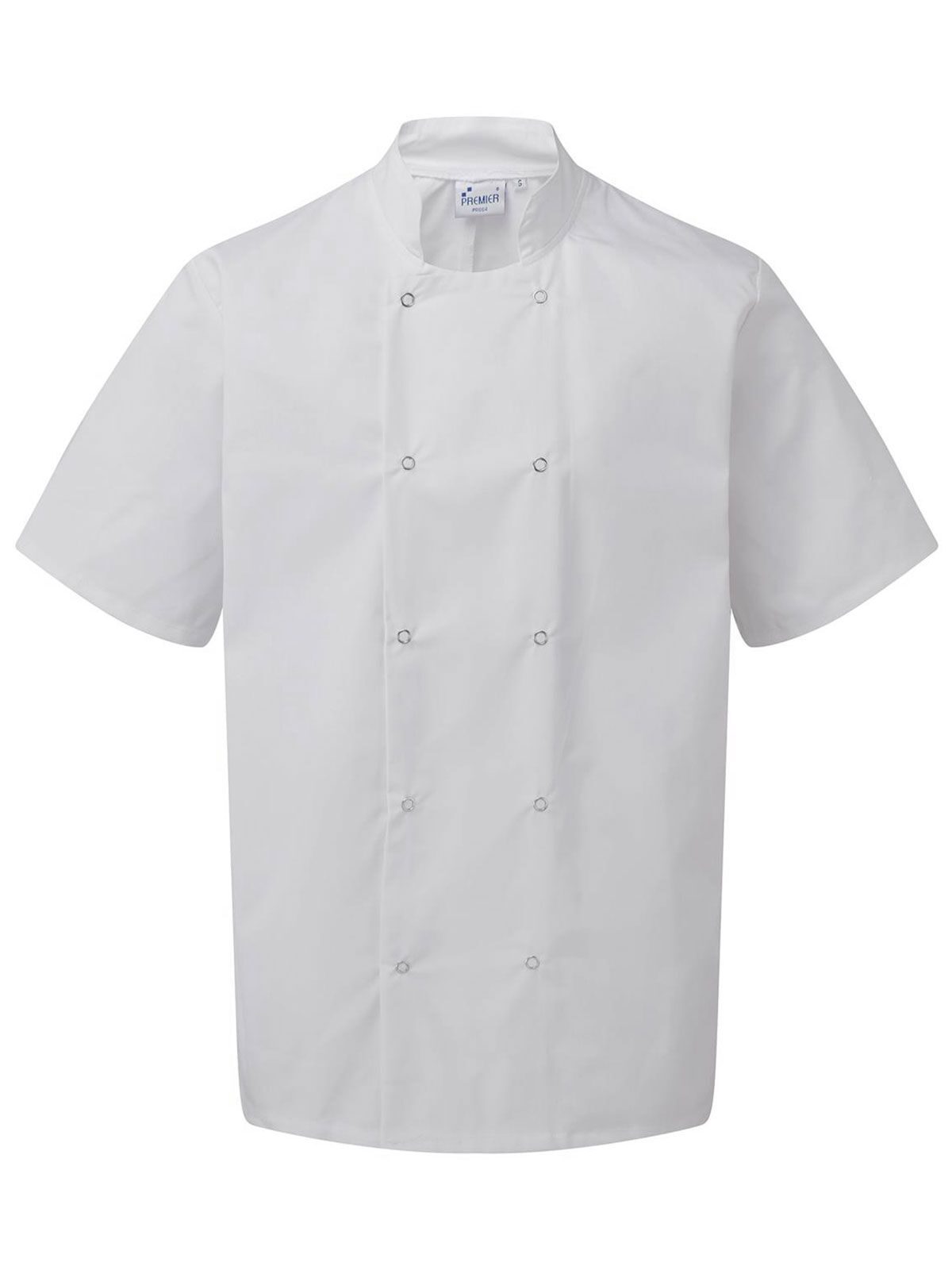 Studded Front Short Sleeve Chef´s Jacket - WHIT - White