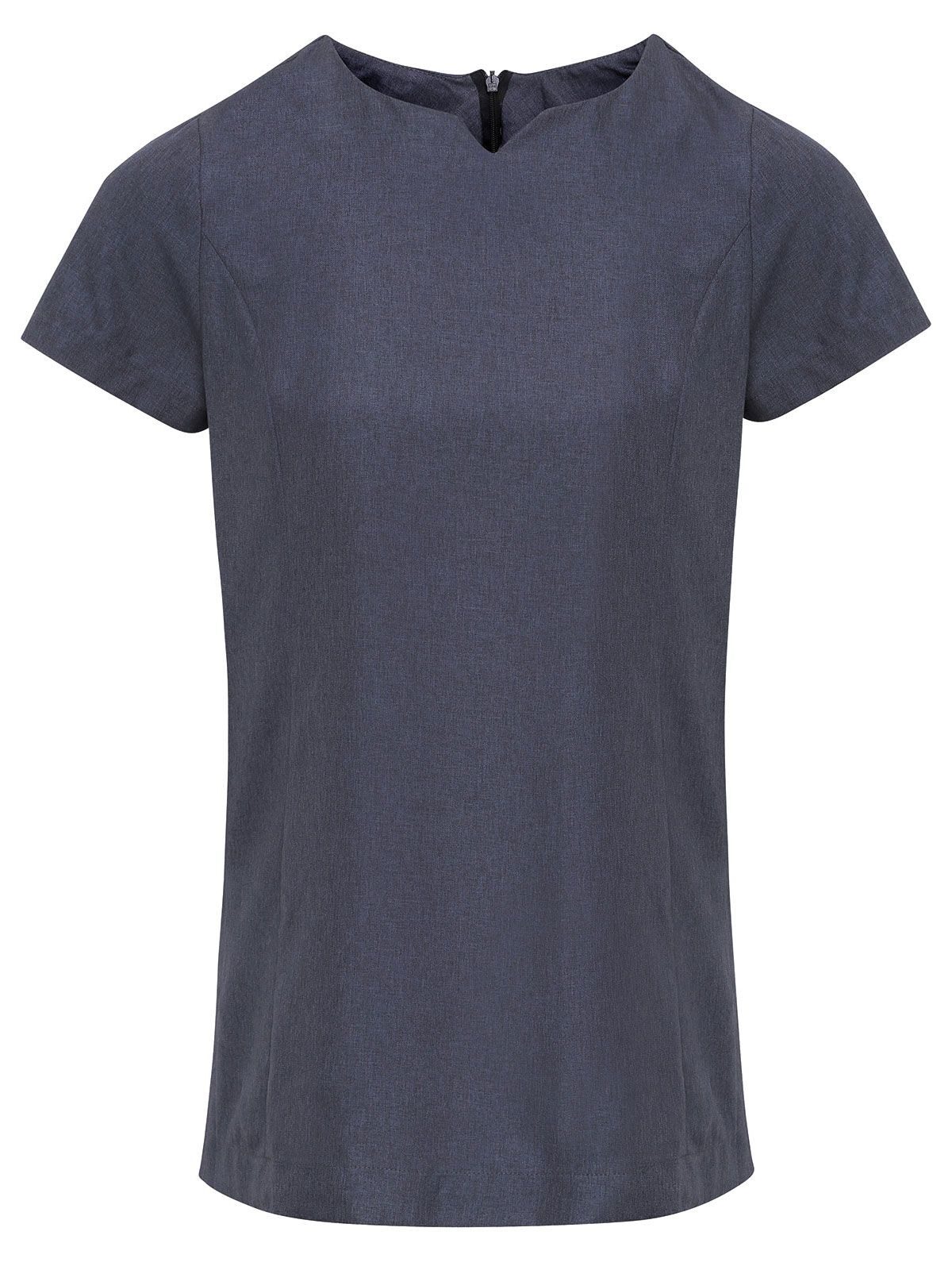 Viola Linen Look Cut Neck Beauty Tunic - black heather