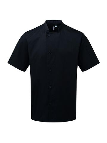 Essential' Short Sleeve Chef's Jacket - BLAC - black