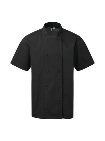 Chef's Coolchecker® Short Sleeve Jacket - BLAC - black