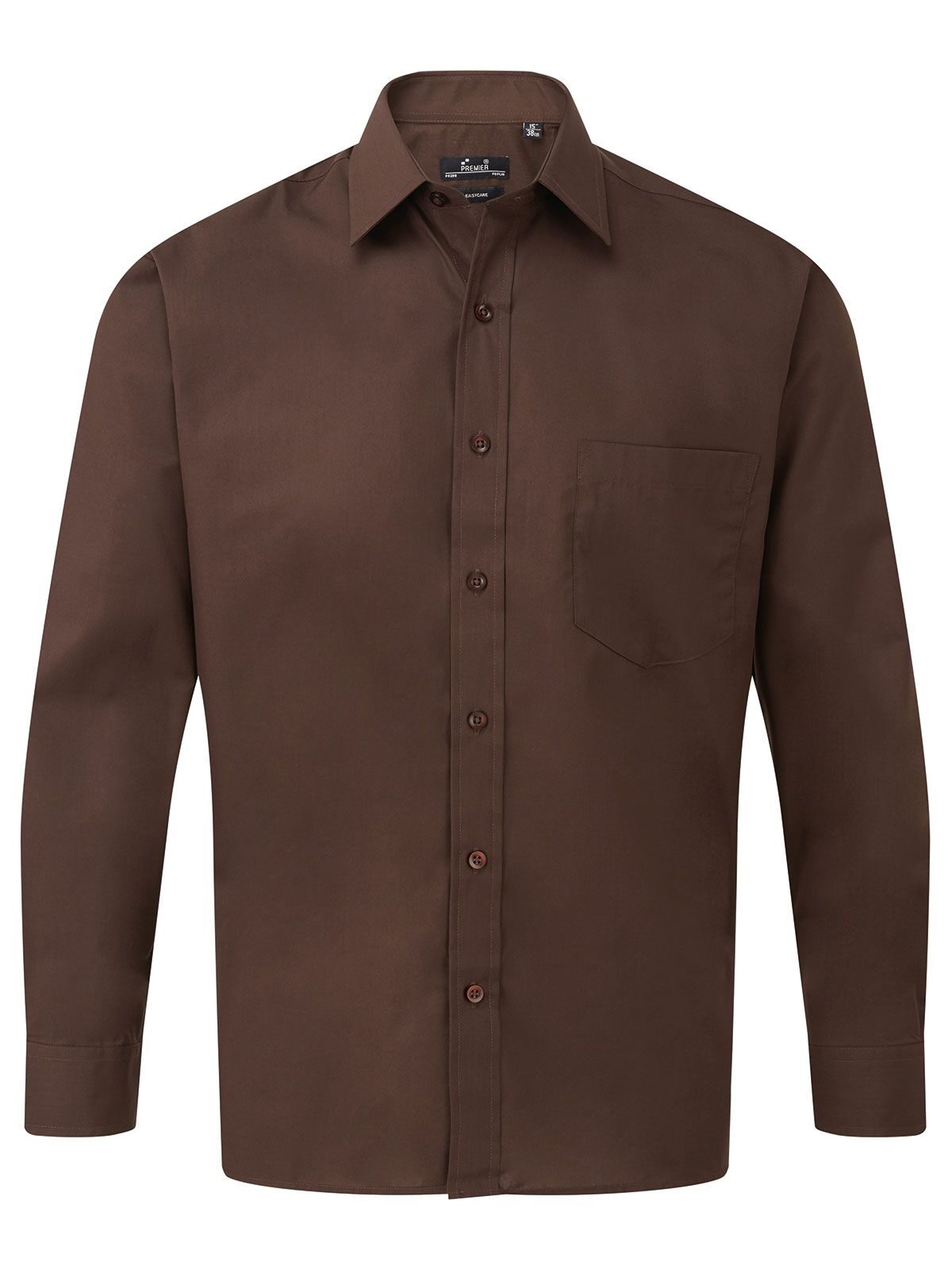 Men´s Poplin Long Sleeve Shirt - BROW - brown