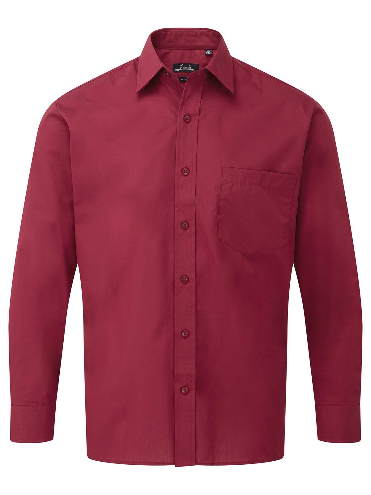 Men´s Poplin Long Sleeve Shirt - burgundy