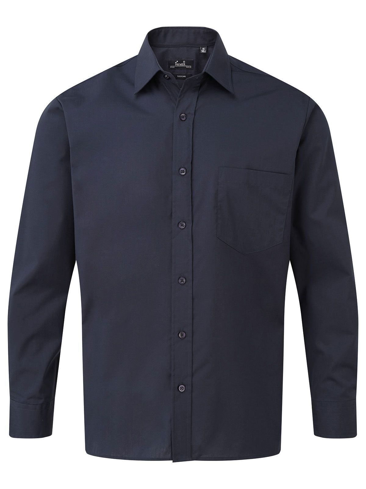 Men´s Poplin Long Sleeve Shirt - NAVY - navy