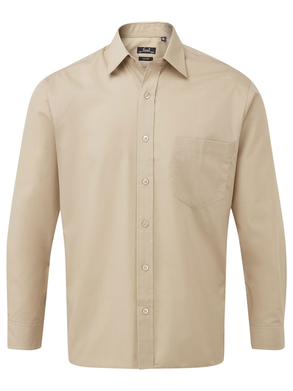 Men´s Poplin Long Sleeve Shirt - khaki