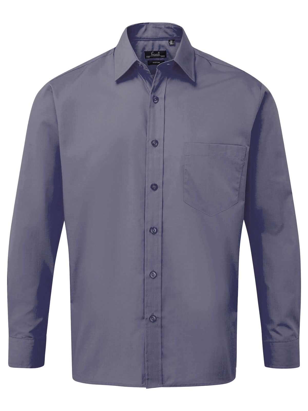 Men´s Poplin Long Sleeve Shirt - STEE - STEEL