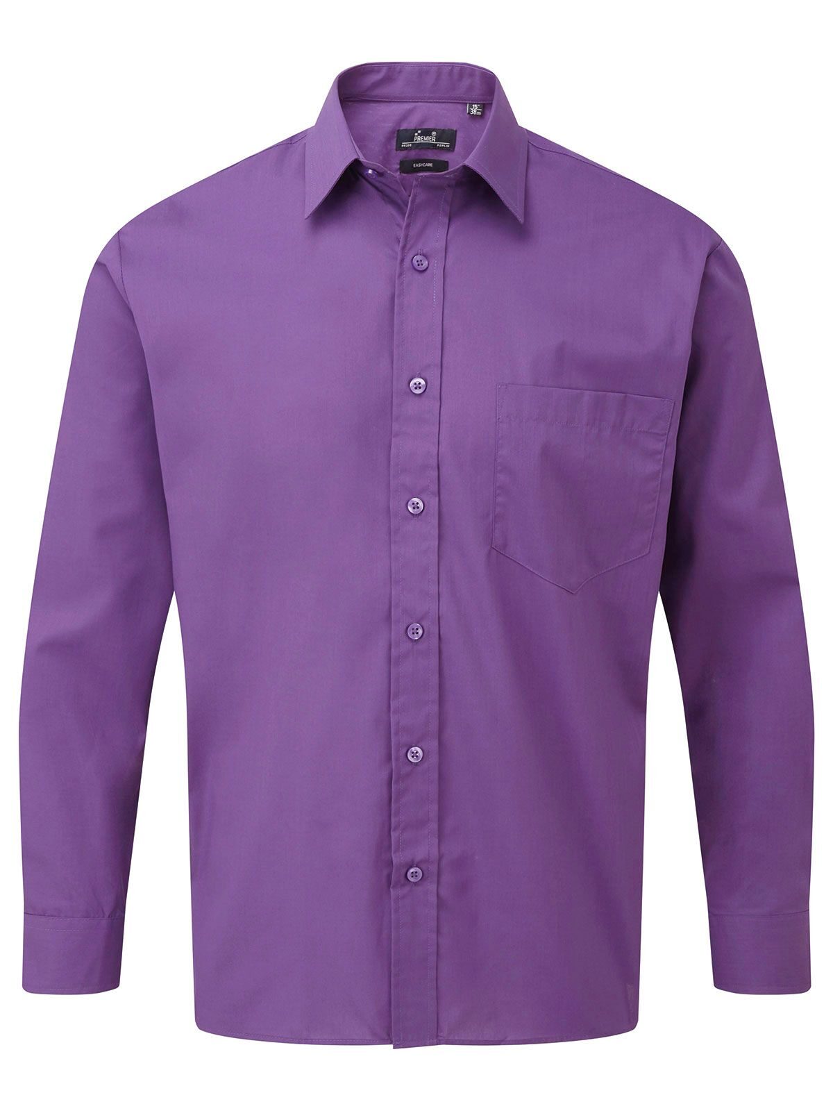 Men´s Poplin Long Sleeve Shirt - rich violet