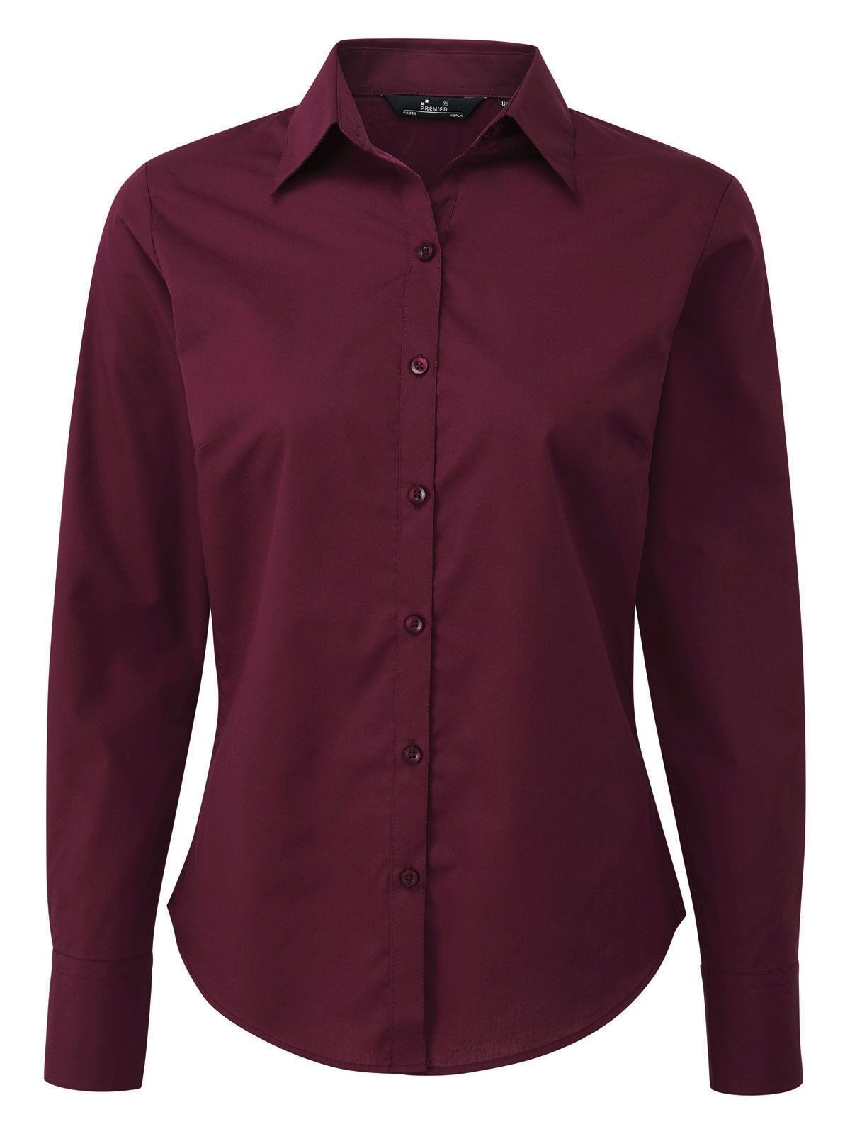 Women´s Poplin Long Sleeve Blouse - AUBE - aubergine