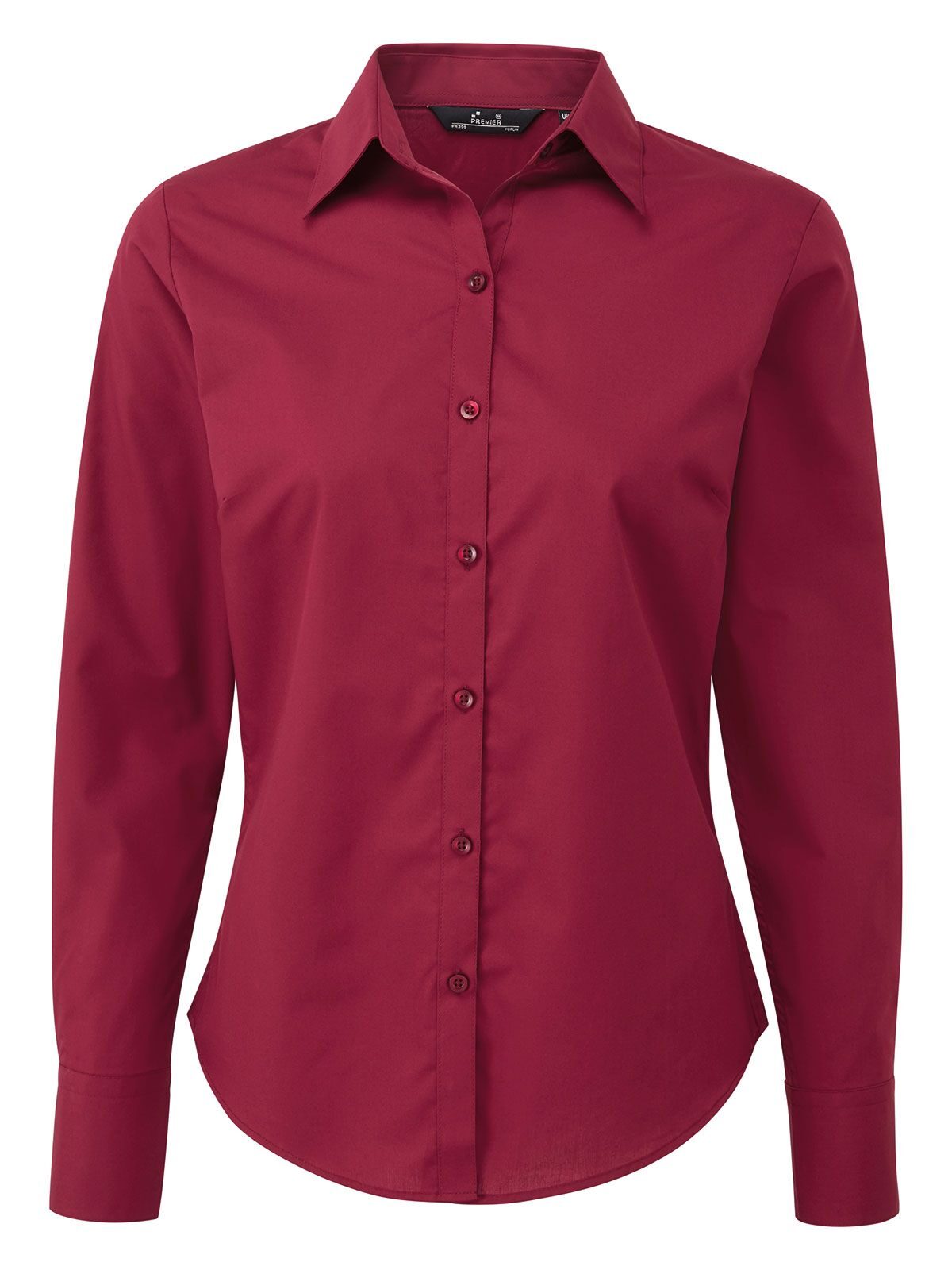 Women´s Poplin Long Sleeve Blouse - burgundy