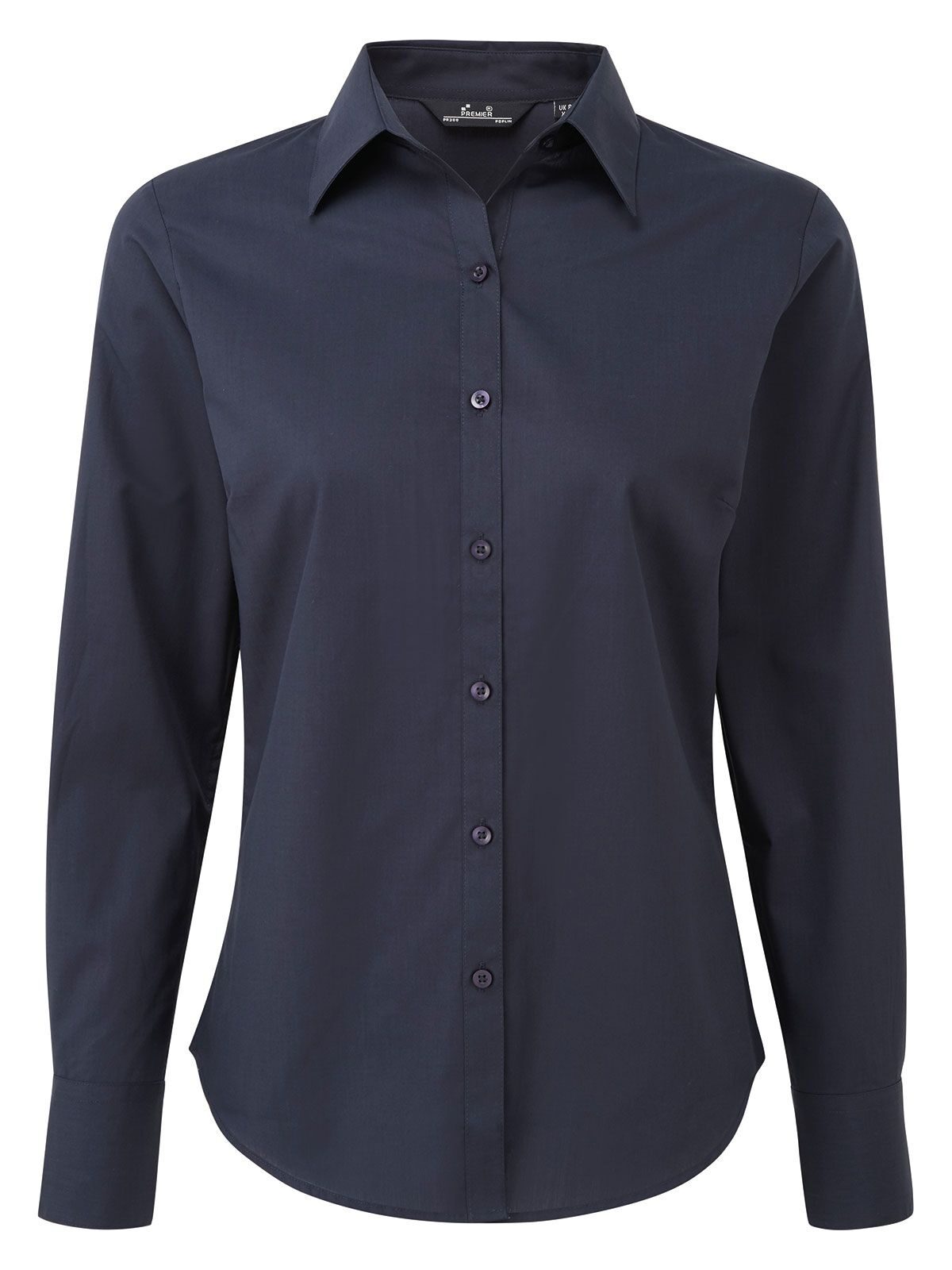 Women´s Poplin Long Sleeve Blouse - NAVY - navy